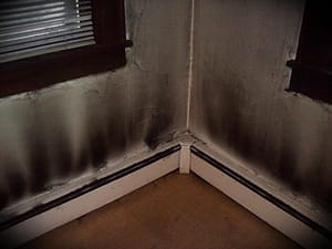 puff back damage on wall